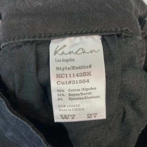 Kancan Black Distressed Destroyed Ripped Denim Raw Hem Jean Shorts Size 27 - Picture 8 of 16